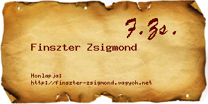 Finszter Zsigmond névjegykártya